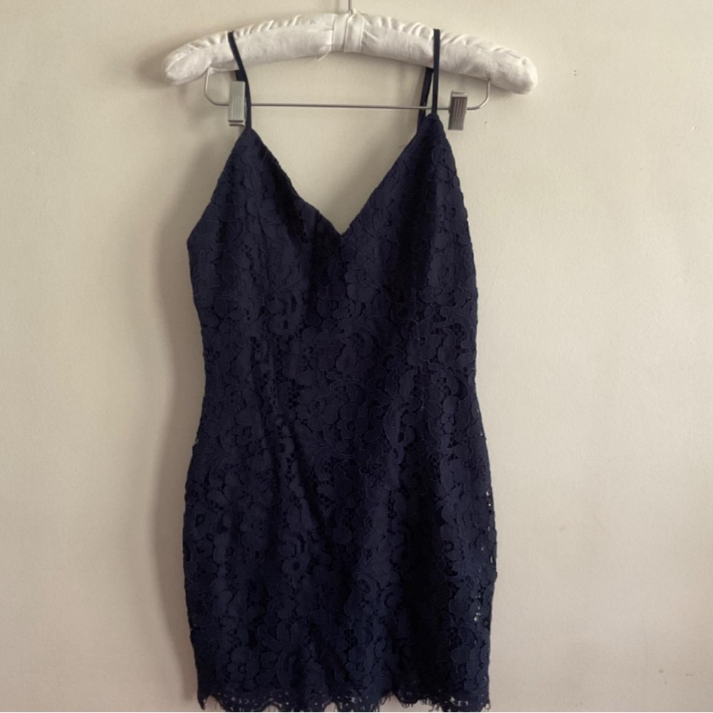 Superdown Midnight Blue Lace Mini Dress
